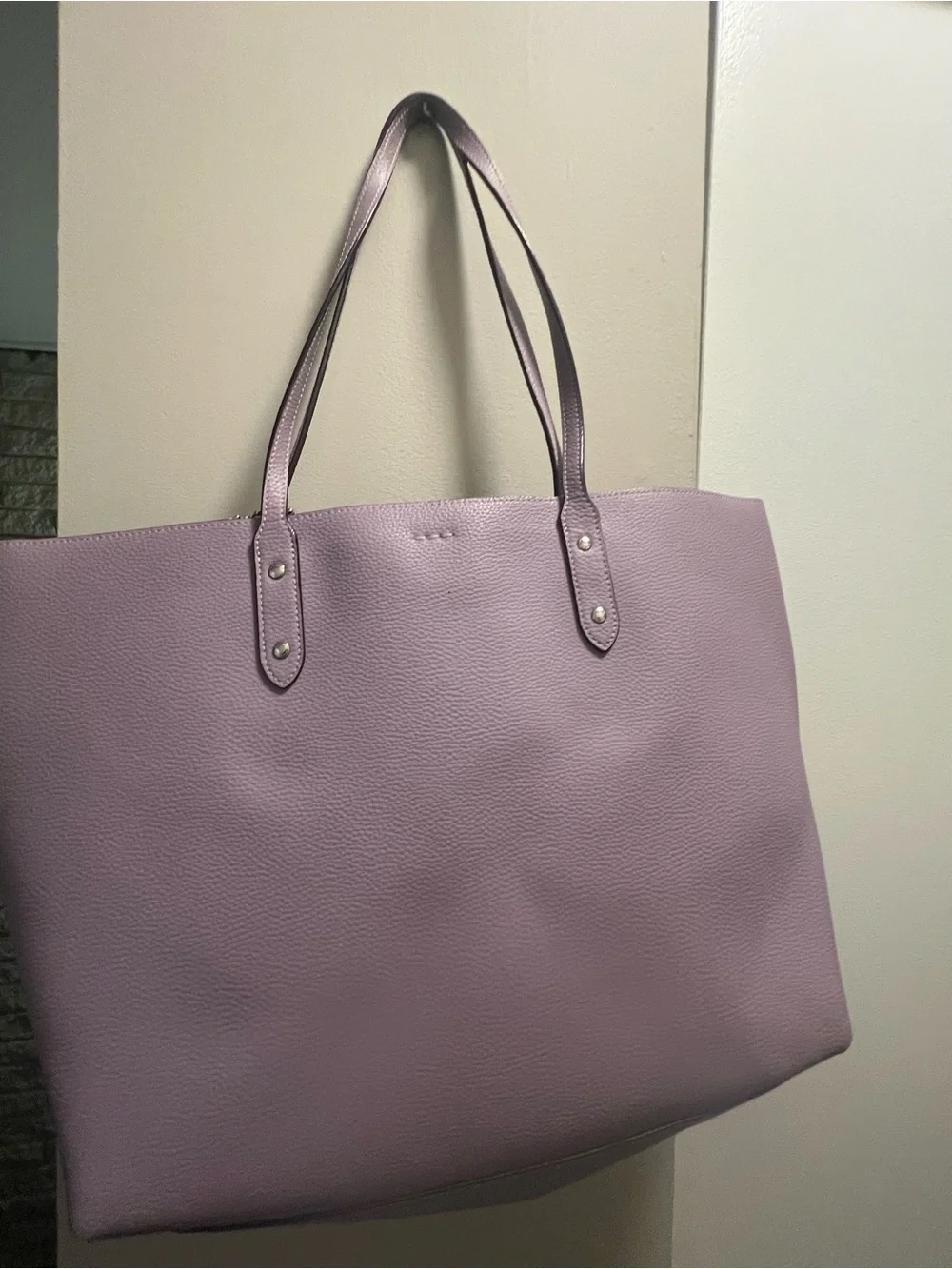 Coach Lilac Pebbled Leather Tote with Gold Logo